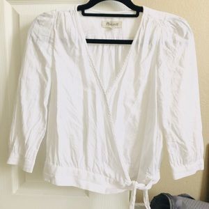 Madewell - White Cotton Wrap Shirt